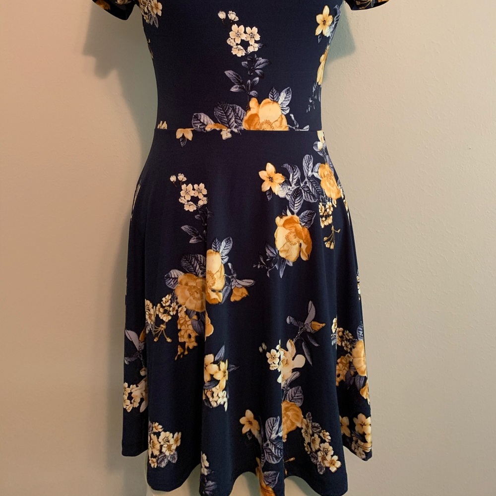 Navy Flower Dress